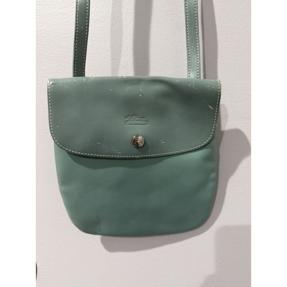 Longchamp Le Pliage Leather Shoulder Bag Crossbody Made In France Vintage L